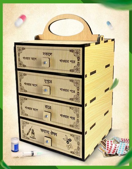 ৪ ড্রয়ার মেডিসিন বক্স  4 Drawer Medicine Box