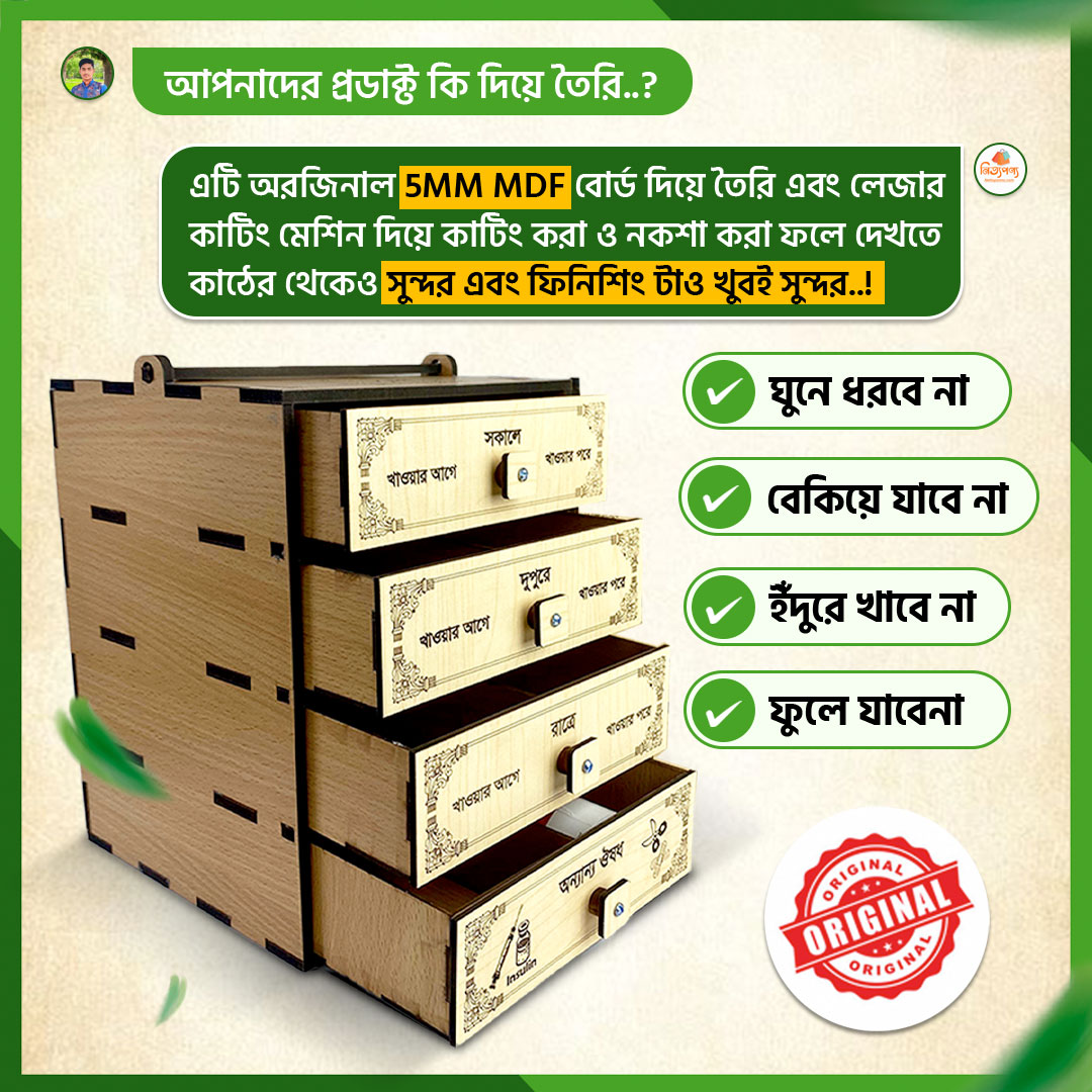 ৪ ড্রয়ার প্রিমিয়াম কোয়ালিটি মেডিসিন বক্স - Image 3